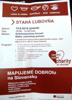 Národný týždeň charity 10.- 16. jún 2018