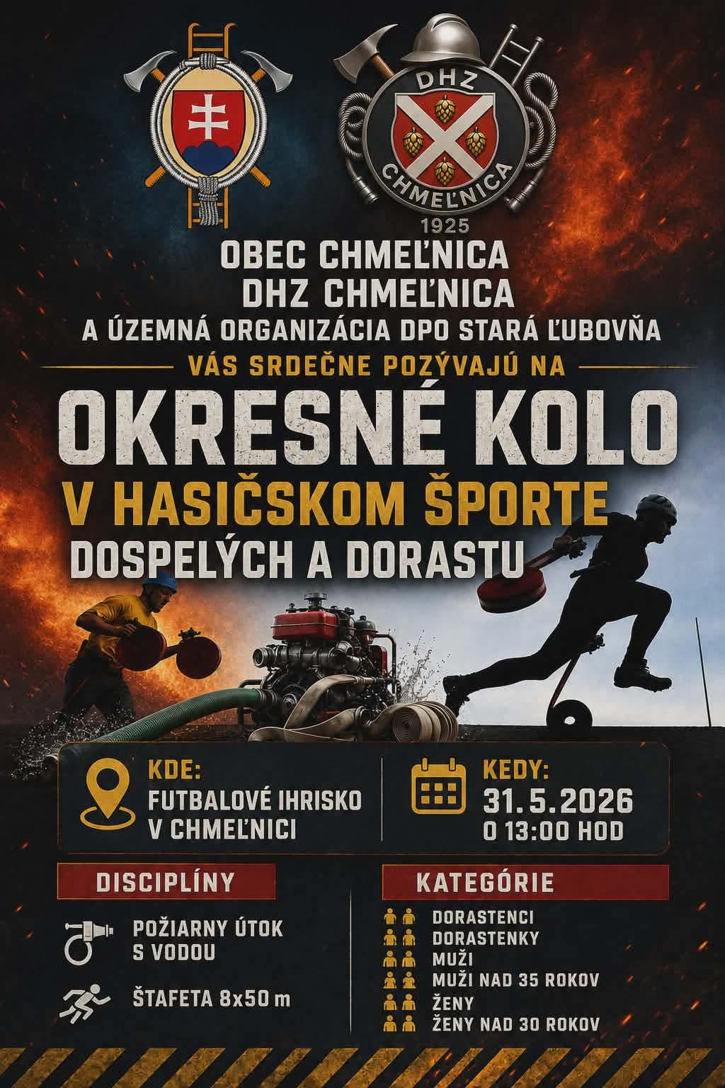 Okresné kolo v hasičskom športe dospelých a dorastu
