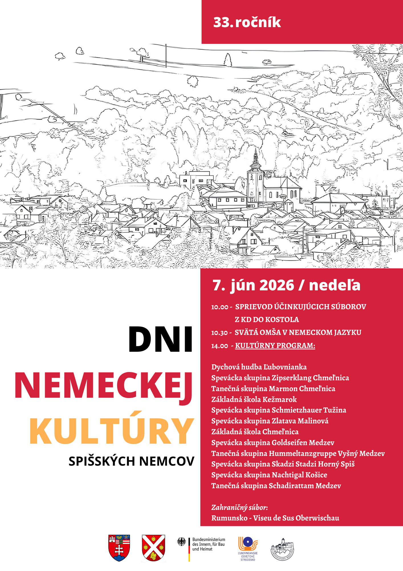 POZVÁNKA NA DNI NEMECKEJ KULTÚRY SPIŠSKÝCH NEMCOV - 33. ročník