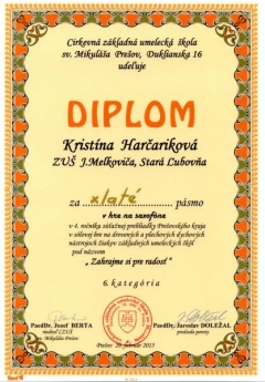 Blahoželáme Kristínke Harčarikovej  k umiestneniu v zlatom pásme! – fotografia 3