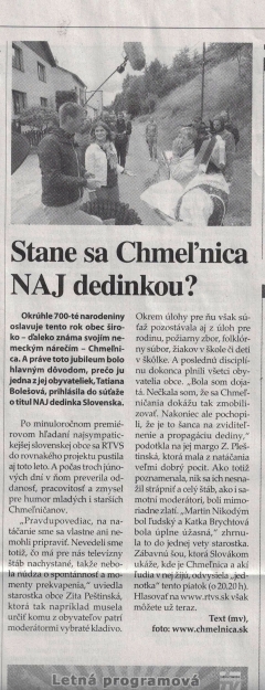 V Ľubovnianskych novinách č 28/28.júla 2015 nájdete o Chmeľnici – fotografia 1