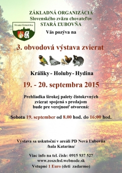3. obvodová výstava zvierat 19. - 20.9.2015 – fotografia 1