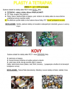 TERMÍNY VÝVOZU SEPAROVANÉHO ZBERU V ROKU 2018 – fotografia 1