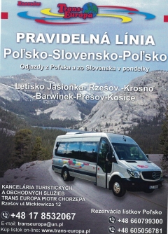 Nové slovensko-poľské dopravné spojenie - autobusová linka Košice, Prešov a letisko Rzeszow-Jasionka.