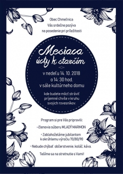 Pozývame Vás na stretnutie seniorov 14. októbra 2018 – fotografia 1