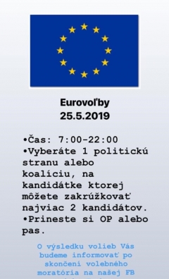 VOĽBY DO EURÓPSKEHO PARLAMENTU 25.5.2019