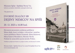 Pozvánka - Dejiny nemcov na spiši - dňa 20.12.2023 - Múzeum SNV