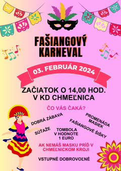 FAŠIANGOVÝ KARNEVAL 03.02.2024