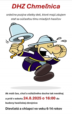 Pozvánka na nábor nových členov DHZ Chmeľnica